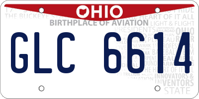 OH license plate GLC6614