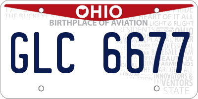 OH license plate GLC6677
