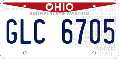 OH license plate GLC6705