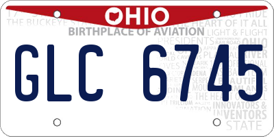 OH license plate GLC6745