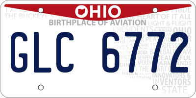 OH license plate GLC6772