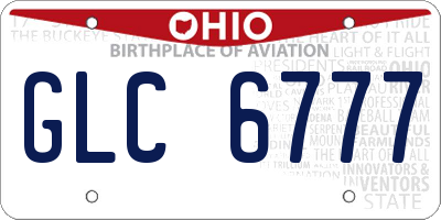 OH license plate GLC6777