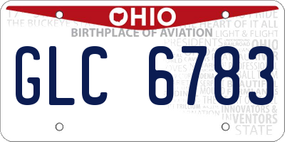 OH license plate GLC6783