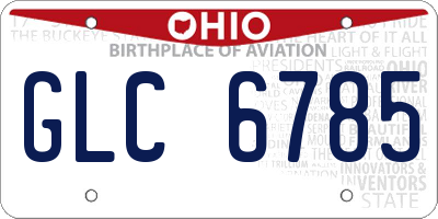 OH license plate GLC6785