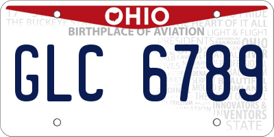 OH license plate GLC6789