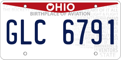 OH license plate GLC6791