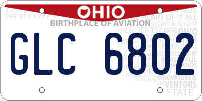 OH license plate GLC6802
