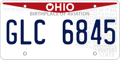 OH license plate GLC6845