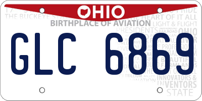 OH license plate GLC6869