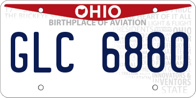 OH license plate GLC6880