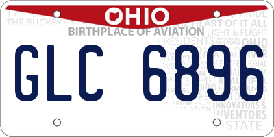 OH license plate GLC6896