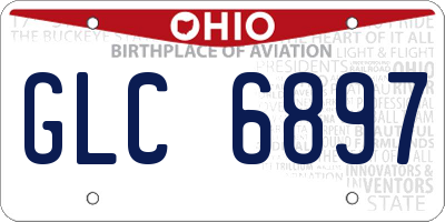 OH license plate GLC6897