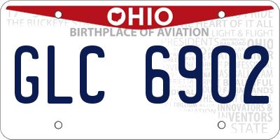 OH license plate GLC6902