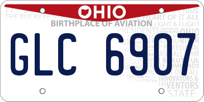 OH license plate GLC6907
