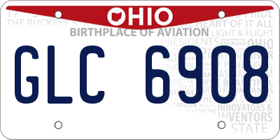 OH license plate GLC6908