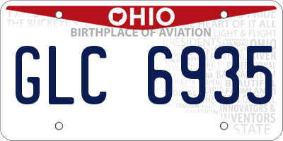 OH license plate GLC6935