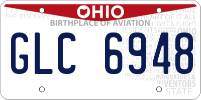 OH license plate GLC6948
