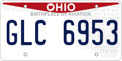 OH license plate GLC6953