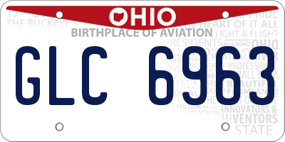 OH license plate GLC6963