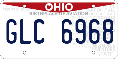 OH license plate GLC6968