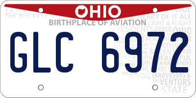 OH license plate GLC6972