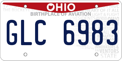 OH license plate GLC6983