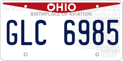 OH license plate GLC6985