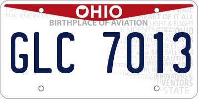 OH license plate GLC7013