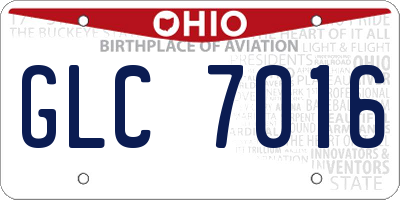 OH license plate GLC7016