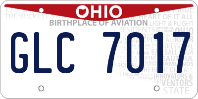 OH license plate GLC7017