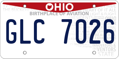 OH license plate GLC7026