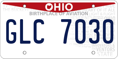 OH license plate GLC7030