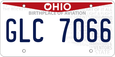 OH license plate GLC7066