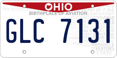 OH license plate GLC7131