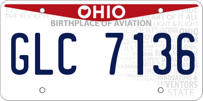 OH license plate GLC7136