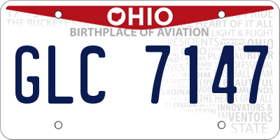 OH license plate GLC7147