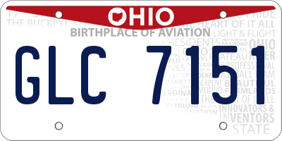 OH license plate GLC7151