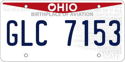 OH license plate GLC7153