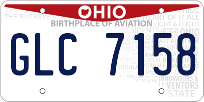 OH license plate GLC7158