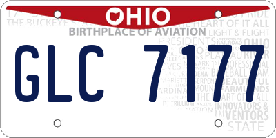 OH license plate GLC7177