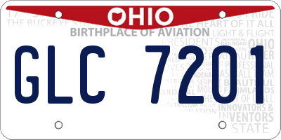 OH license plate GLC7201