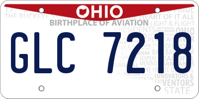 OH license plate GLC7218