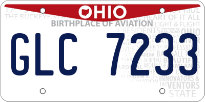 OH license plate GLC7233