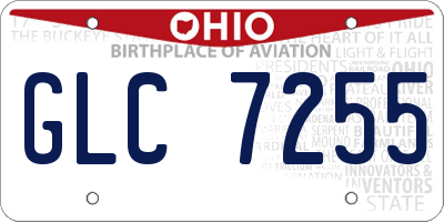 OH license plate GLC7255