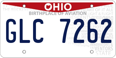 OH license plate GLC7262