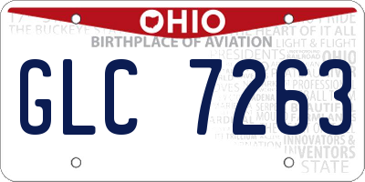 OH license plate GLC7263