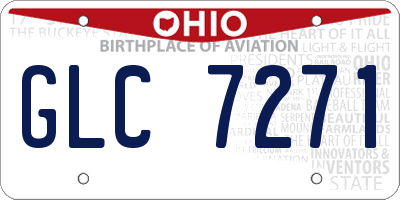 OH license plate GLC7271