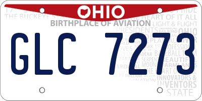 OH license plate GLC7273