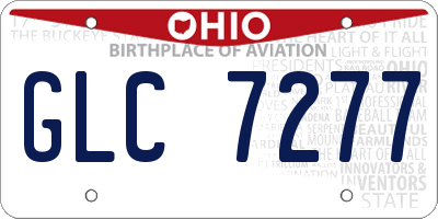 OH license plate GLC7277