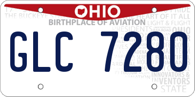 OH license plate GLC7280